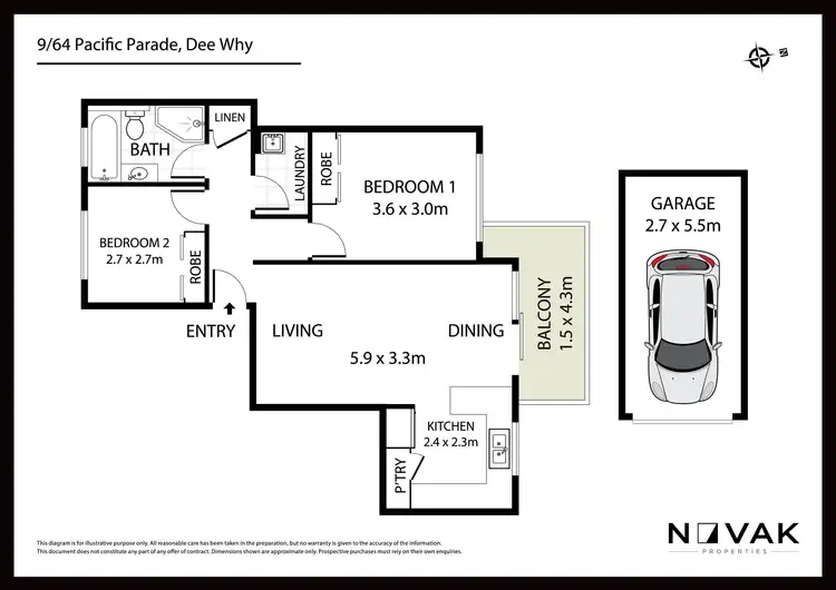 Floorplan of Homely apartment listing, 9/64 Pacific Parade, Dee Why NSW 2099
