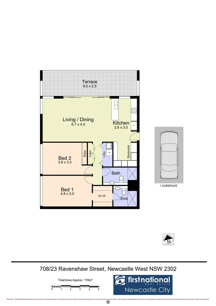 Floorplan of Homely apartment listing, 708/23 Ravenshaw Street, Newcastle West NSW 2302