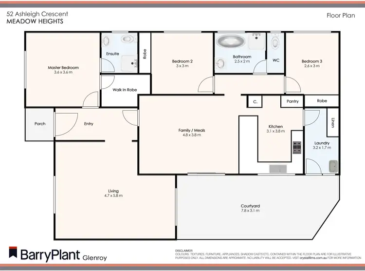 Floorplan of Homely house listing, 52 Ashleigh Crescent, Meadow Heights VIC 3048