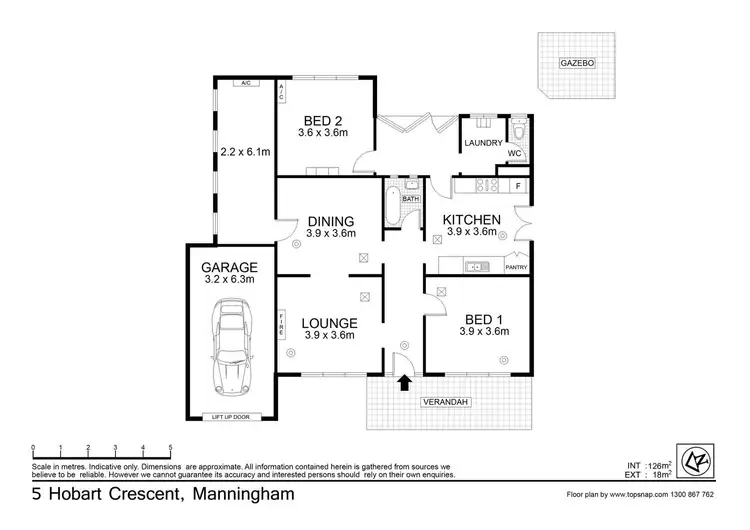 Floorplan of Homely house listing, 5 Hobart Crescent, Manningham SA 5086