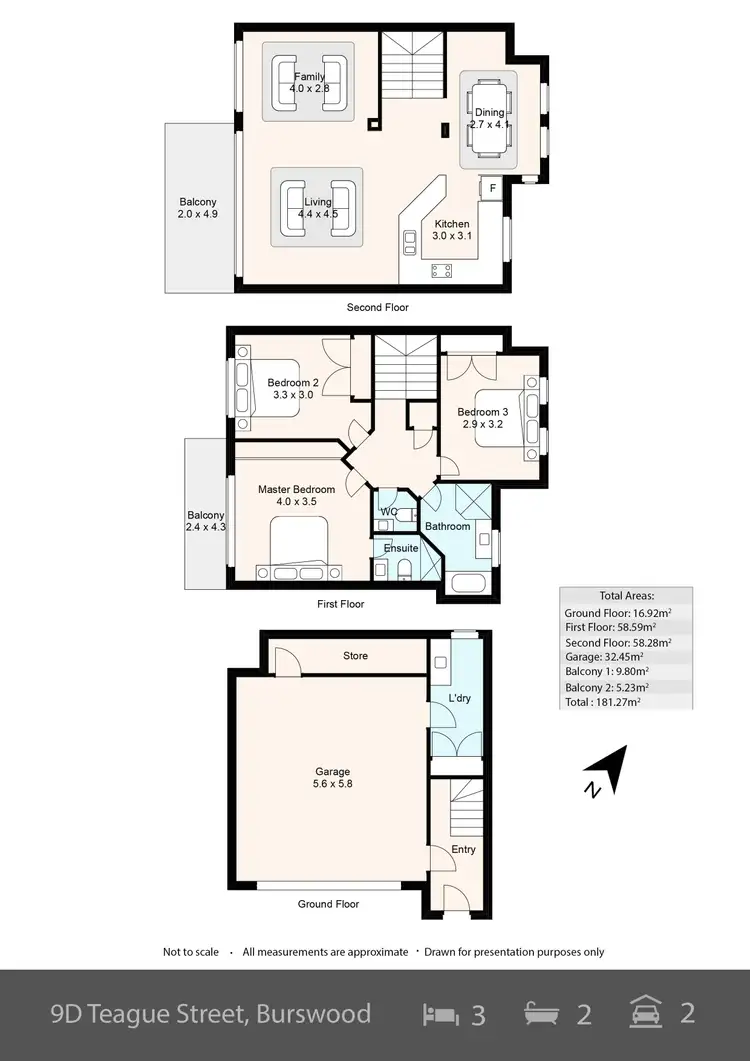 Floorplan of Homely townhouse listing, 9D Teague Street, Burswood WA 6100