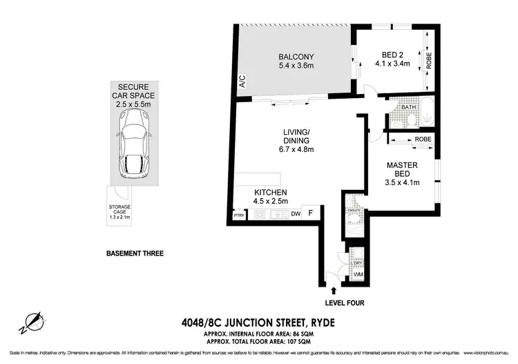 Floorplan of Homely apartment listing, 4048/8c Junction Street, Ryde NSW 2112