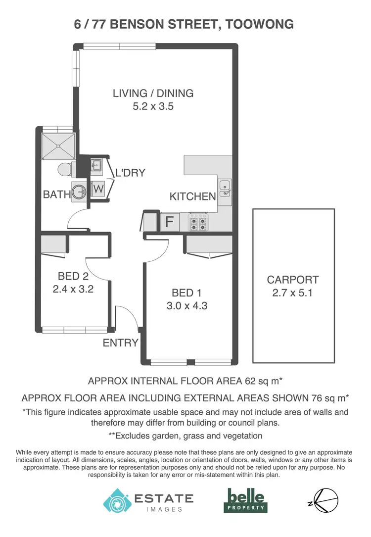 Floorplan of Homely unit listing, 6/77 Benson Street, Toowong QLD 4066