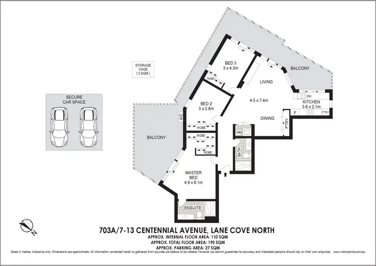 Floorplan of Homely apartment listing, 703A/7-13 Centennial Avenue, Lane Cove NSW 2066