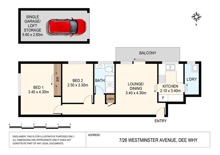 Floorplan of Homely apartment listing, 7/26 Westminster Avenue, Dee Why NSW 2099