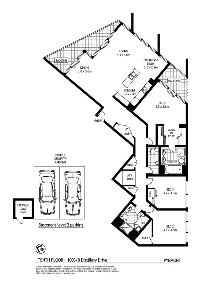 Floorplan of Homely apartment listing, 1003/8 Distillery Drive, Pyrmont NSW 2009