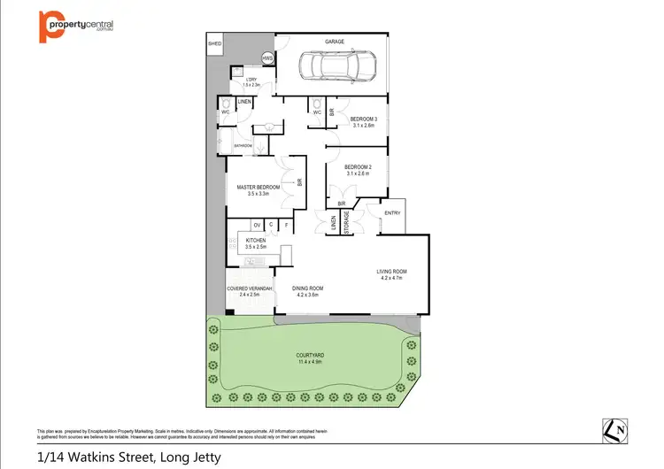 Floorplan of Homely villa listing, 1/14 Watkins Street, Long Jetty NSW 2261