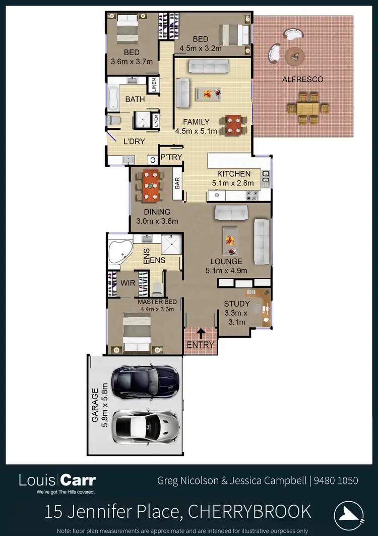 Floorplan of Homely house listing, 15 Jennifer Place, Cherrybrook NSW 2126