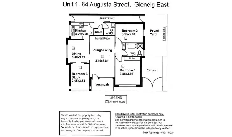 Floorplan of Homely unit listing, 1/64 Augusta Street, Glenelg East SA 5045