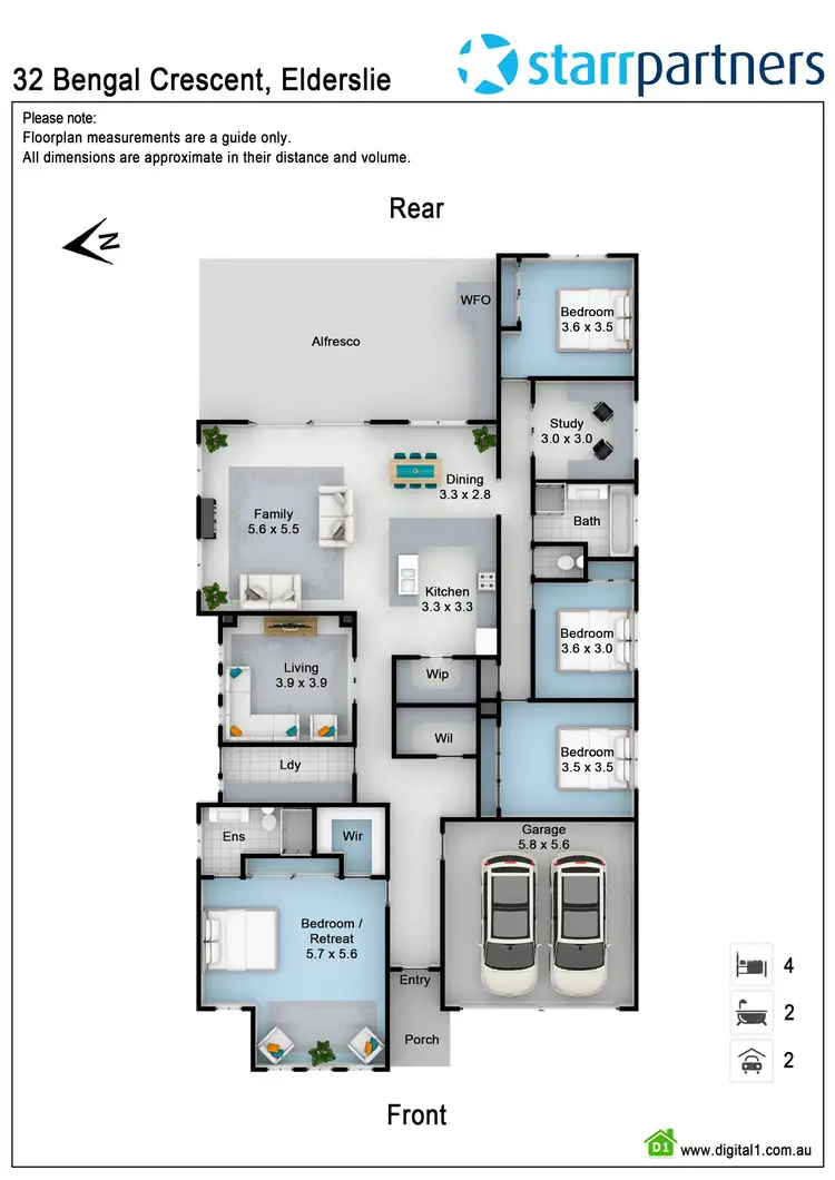 Floorplan of Homely house listing, 32 Bengal Crescent, Elderslie NSW 2570