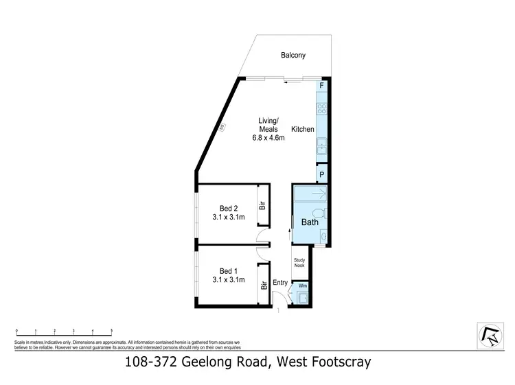 Floorplan of Homely apartment listing, 108/372-374 Geelong Road, West Footscray VIC 3012