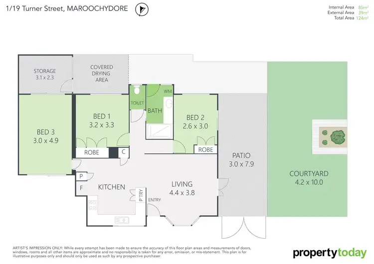Floorplan of Homely unit listing, 1/19 Turner Street, Maroochydore QLD 4558