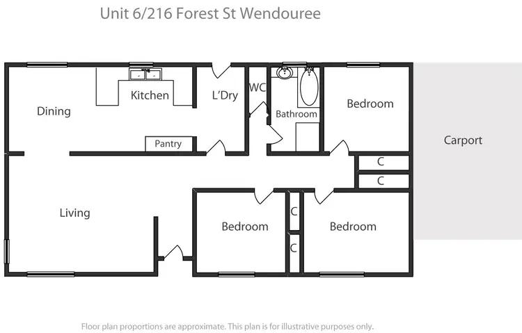 Floorplan of Homely unit listing, 6/216 Forest Street, Wendouree VIC 3355