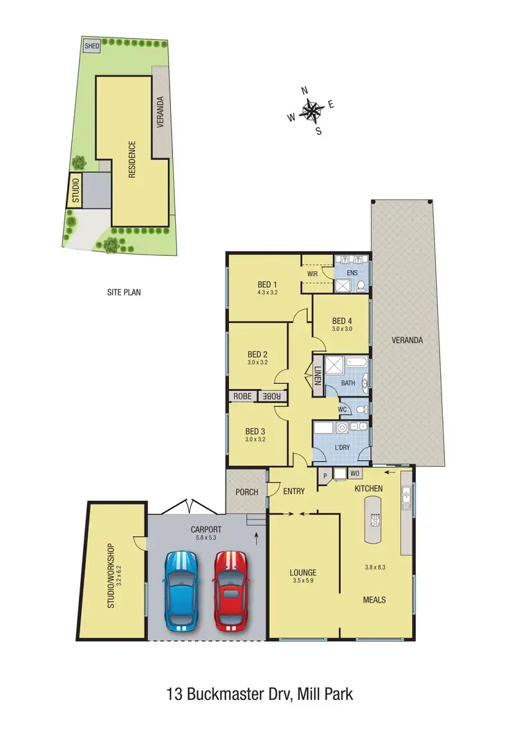 Floorplan of Homely house listing, 13 Buckmaster Drive, Mill Park VIC 3082