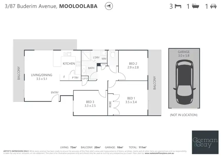 Floorplan of Homely unit listing, 3/87 Buderim Avenue, Mooloolaba QLD 4557