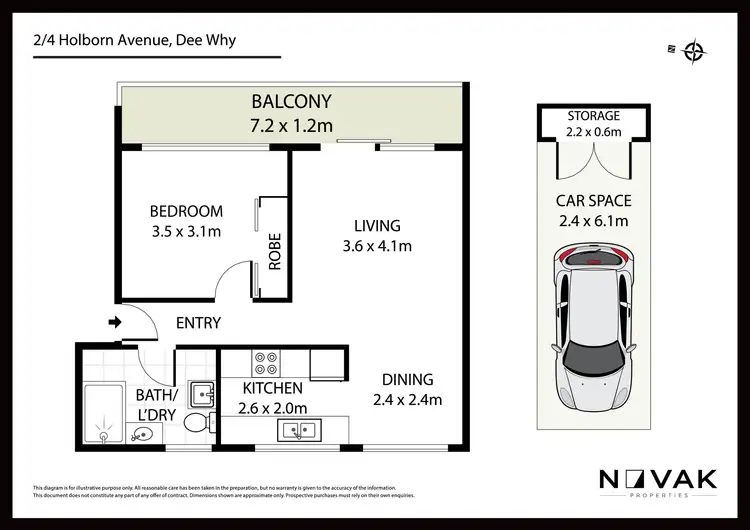 Floorplan of Homely apartment listing, 2/4 Holborn Avenue, Dee Why NSW 2099