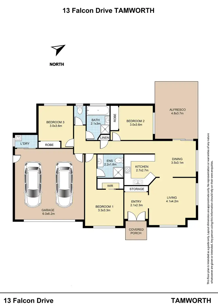Floorplan of Homely house listing, 13 Falcon Drive, Tamworth NSW 2340