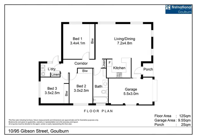 Floorplan of Homely house listing, 10/95 Gibson Street, Goulburn NSW 2580