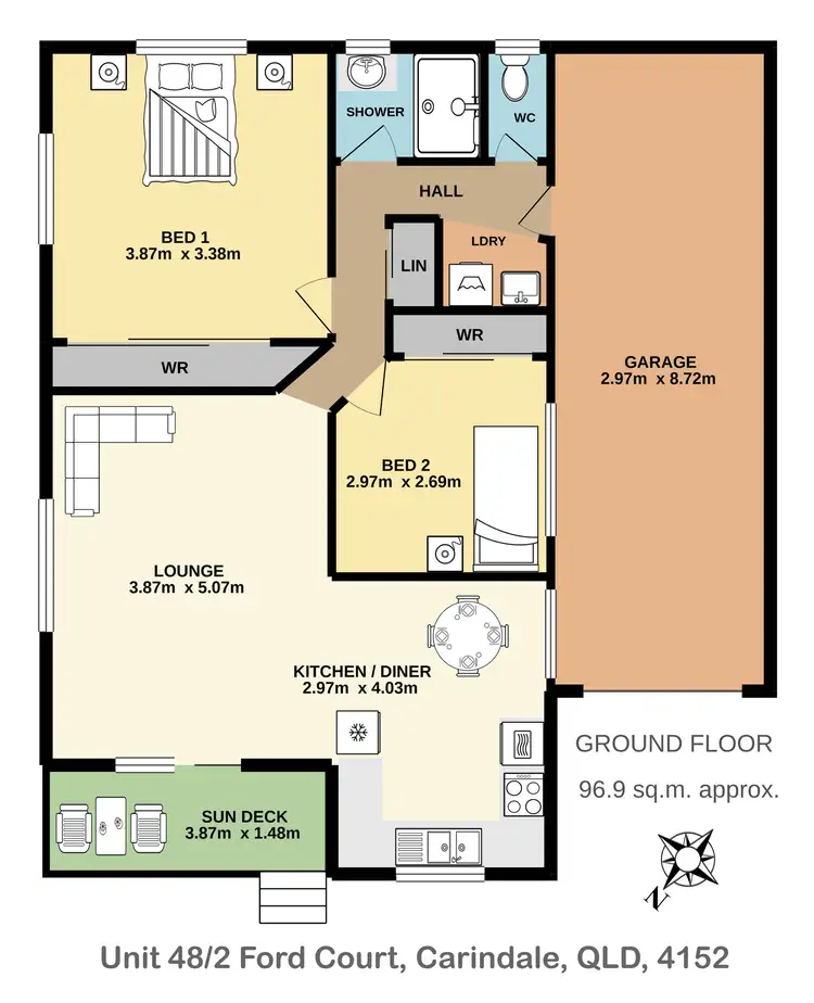 Floorplan of Homely villa listing, 48/2 Ford Court, Carindale QLD 4152
