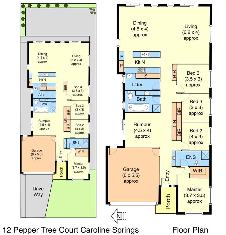 Floorplan of Homely house listing, 12 Pepper Tree Court, Caroline Springs VIC 3023