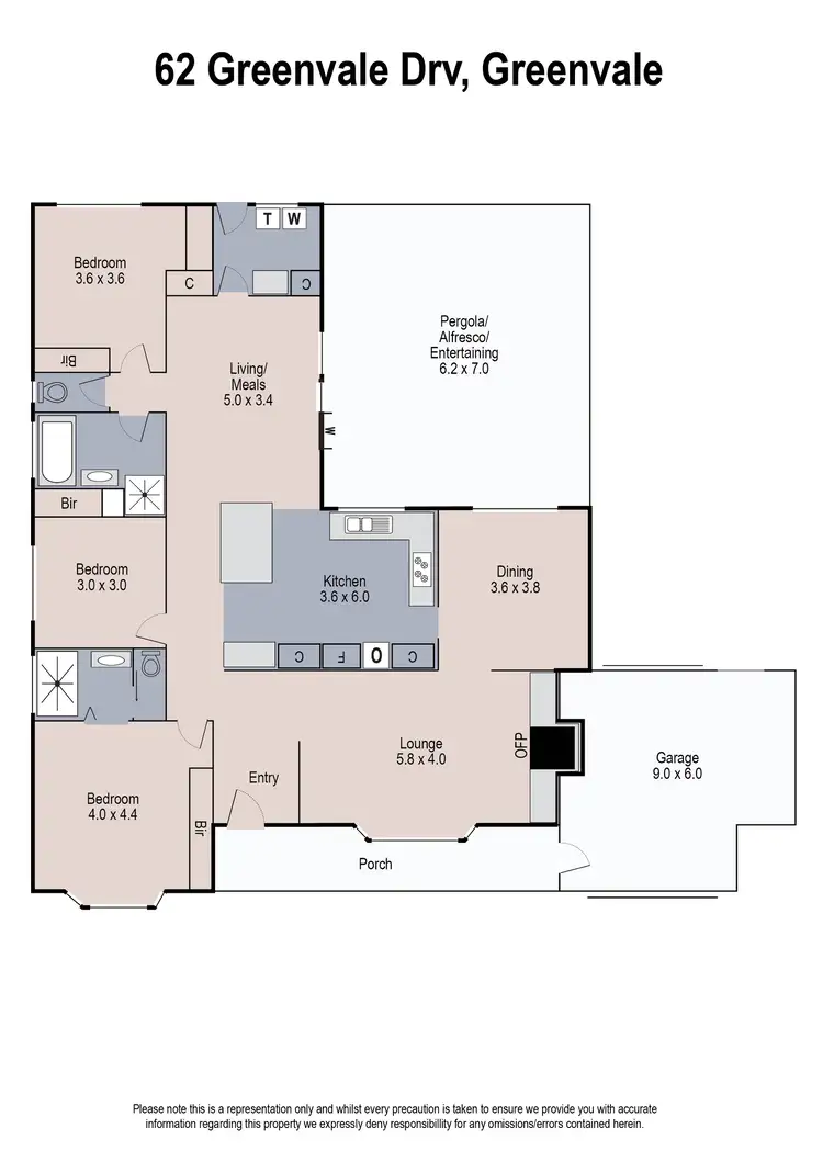 Floorplan of Homely house listing, 62 Greenvale Drive, Greenvale VIC 3059