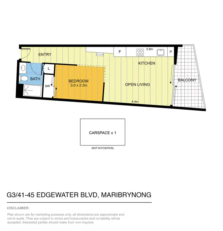 Floorplan of Homely unit listing, G3/41-45 Edgewater Boulevard, Maribyrnong VIC 3032