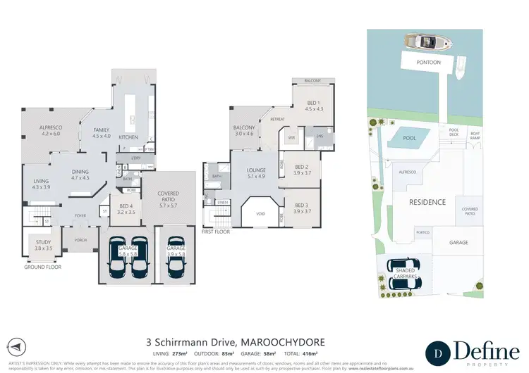 Floorplan of Homely house listing, 3 Schirrmann Drive, Maroochydore QLD 4558