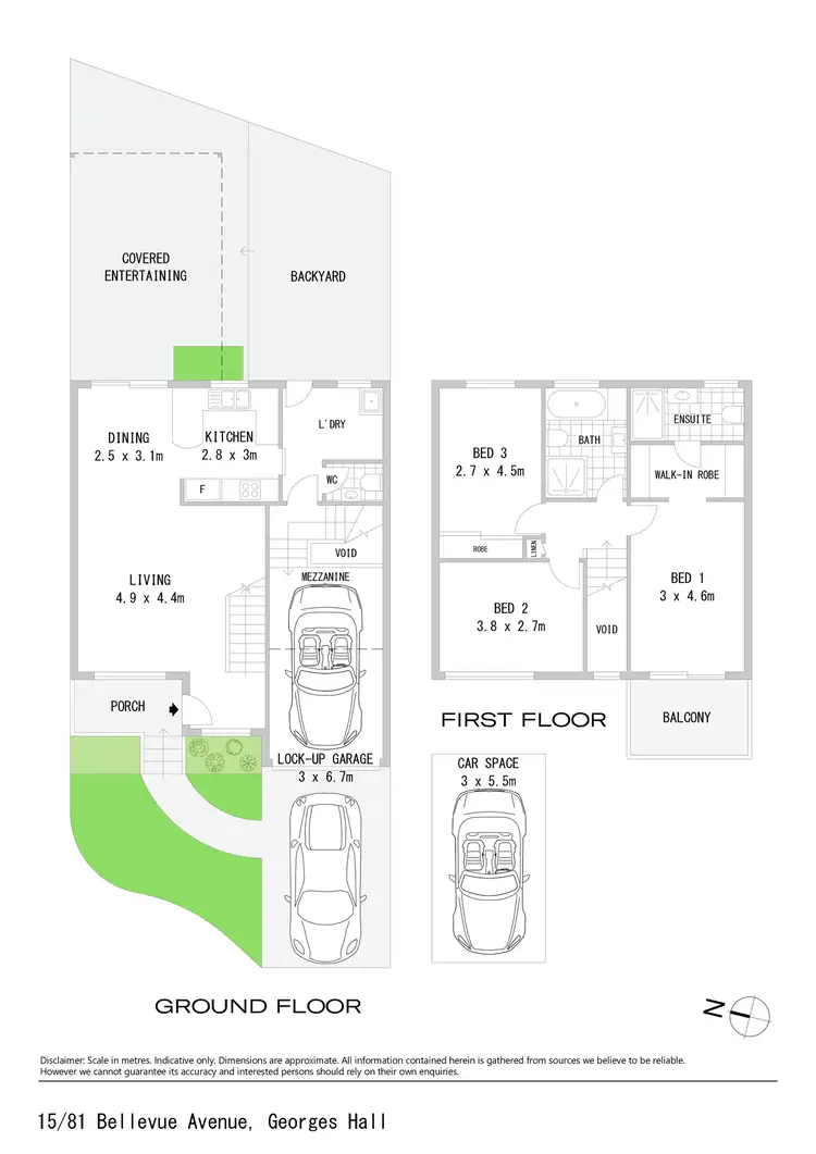 Floorplan of Homely townhouse listing, 15/81 Bellevue Avenue, Georges Hall NSW 2198