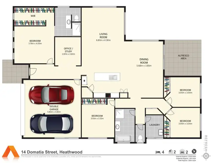 Floorplan of Homely house listing, 14 Domatia Street, Heathwood QLD 4110