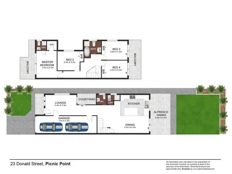Floorplan of Homely semi-detached listing, 23 Donald Street, Picnic Point NSW 2213