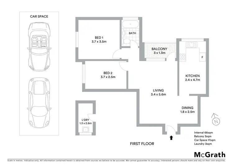 Floorplan of Homely apartment listing, 3/4 James Place, Hillsdale NSW 2036