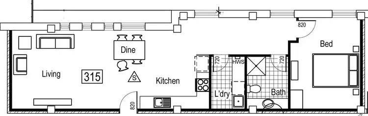 Floorplan of Homely apartment listing, A315/149-157 Thirteenth Street, Mildura VIC 3500