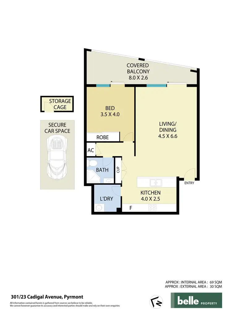 Floorplan of Homely apartment listing, 301/23 Cadigal Avenue, Pyrmont NSW 2009