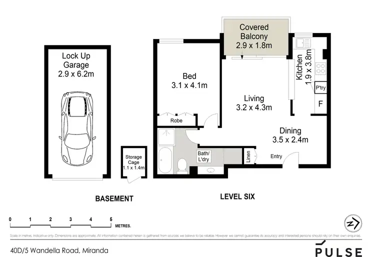 Floorplan of Homely apartment listing, 40D/5-29 Wandella Road, Miranda NSW 2228
