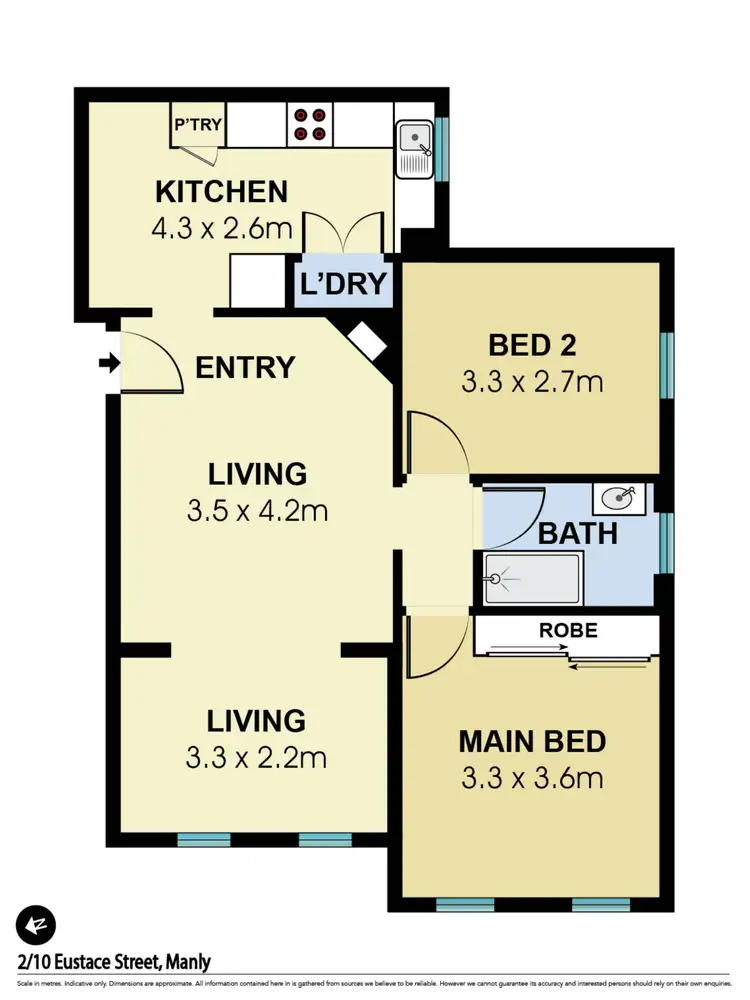 Floorplan of Homely apartment listing, 2/10 Eustace Street, Manly NSW 2095