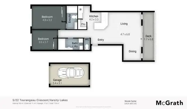 Floorplan of Homely unit listing, 5/22 Tourangeau Crescent, Varsity Lakes QLD 4227