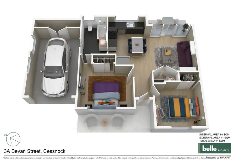 Floorplan of Homely villa listing, 3A Bevan Street, Cessnock NSW 2325