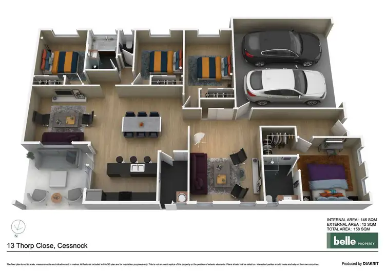 Floorplan of Homely house listing, 13 Thorp Close, Cessnock NSW 2325