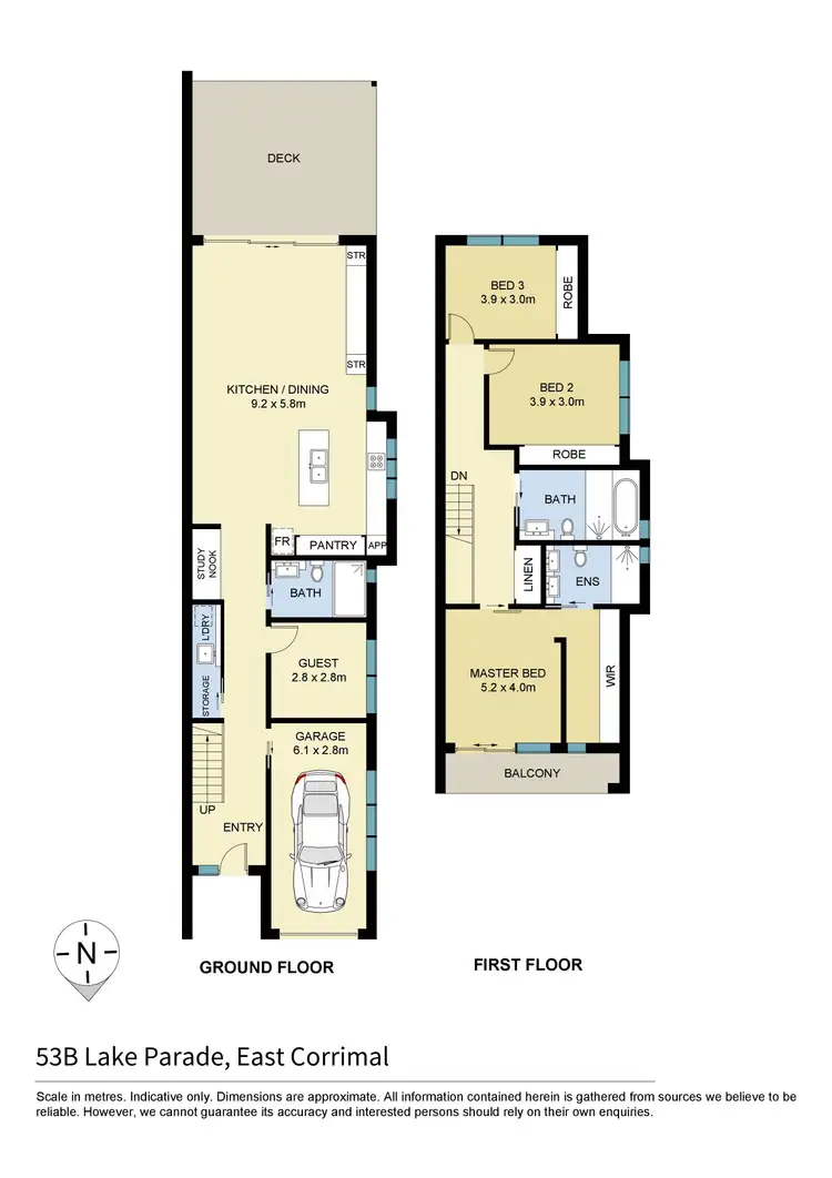 Floorplan of Homely semi-detached listing, 2/53 Lake Parade, East Corrimal NSW 2518