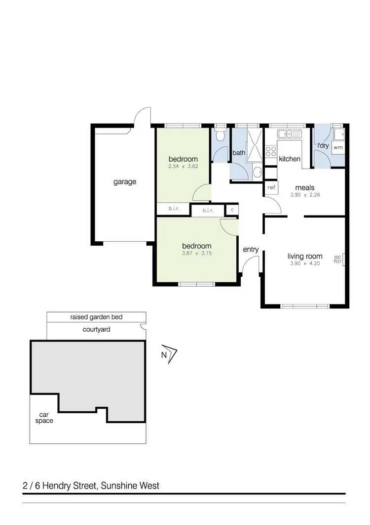 Floorplan of Homely unit listing, 2/6 Hendry Street, Sunshine West VIC 3020