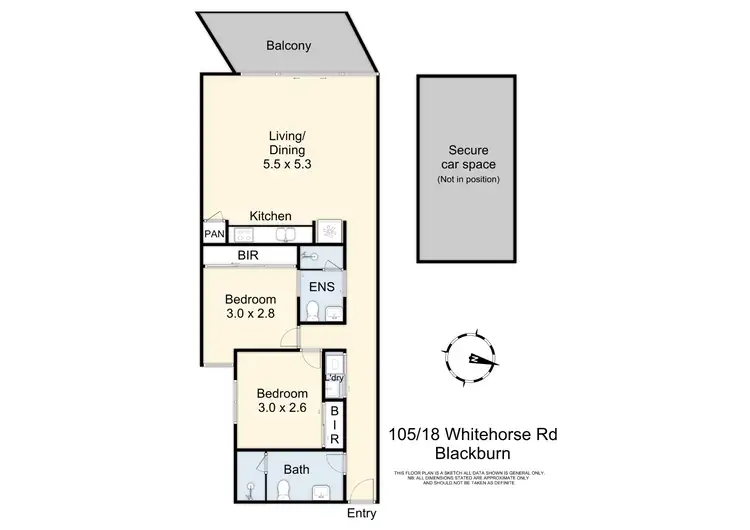 Floorplan of Homely apartment listing, 105/18 Whitehorse Road, Blackburn VIC 3130