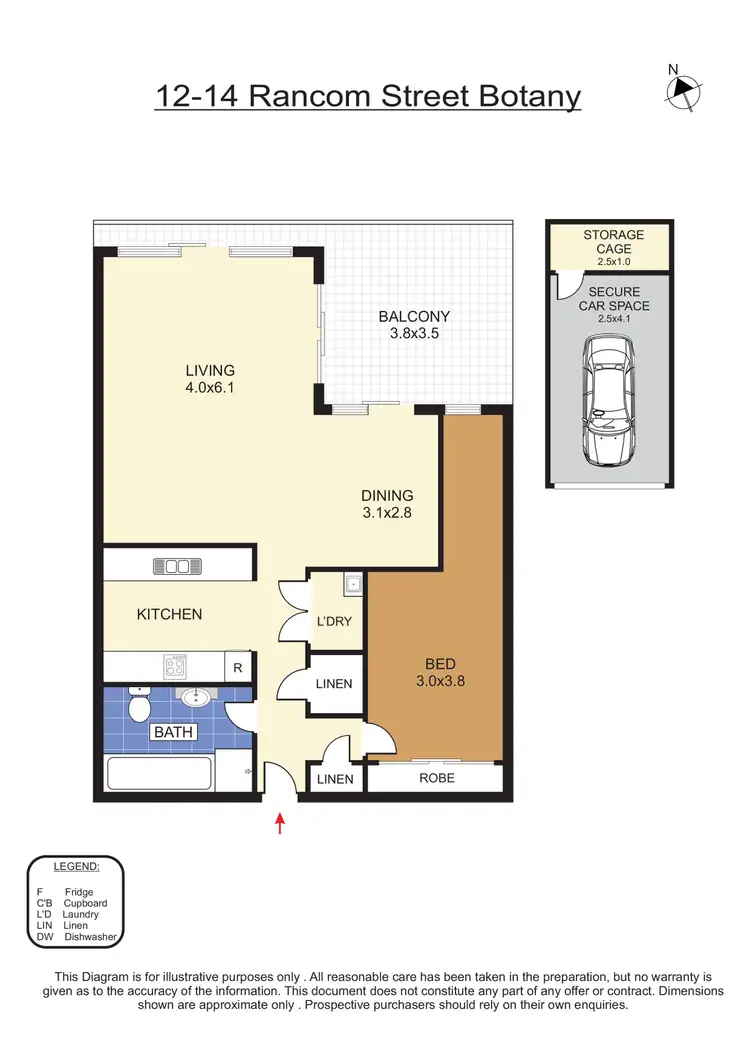 Floorplan of Homely apartment listing, 610/12 Rancom Street, Botany NSW 2019