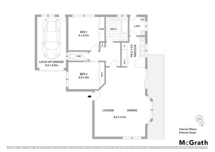 Floorplan of Homely unit listing, 1/10 Elizabeth Street, Sawtell NSW 2452