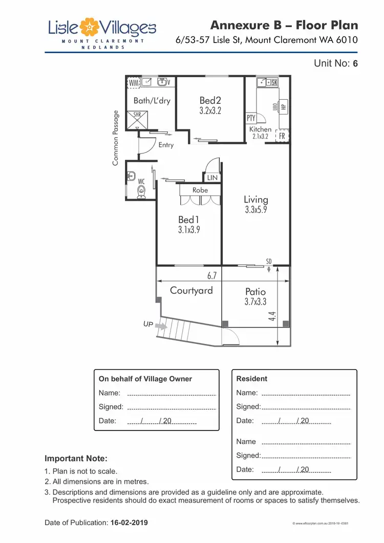 Floorplan of Homely villa listing, 39/53-57 Lisle Street, Mount Claremont WA 6010