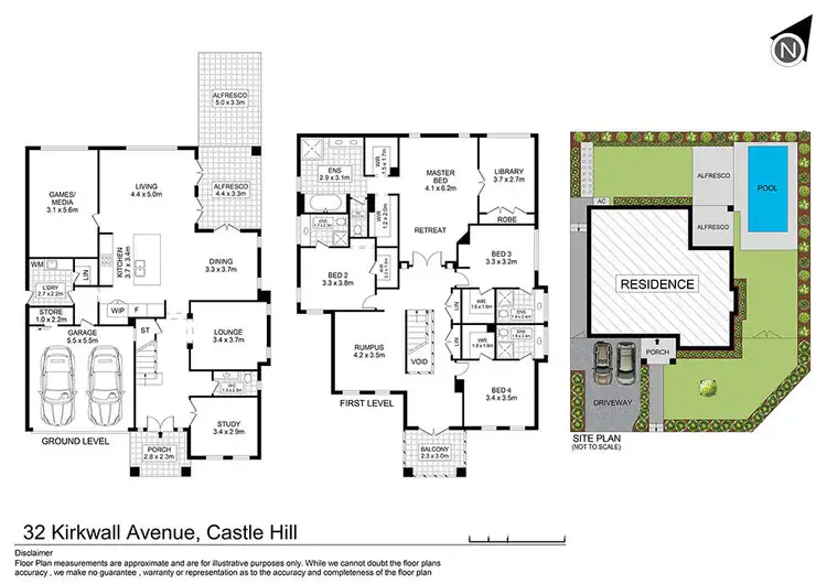 Floorplan of Homely house listing, 32 Kirkwall Avenue, Castle Hill NSW 2154