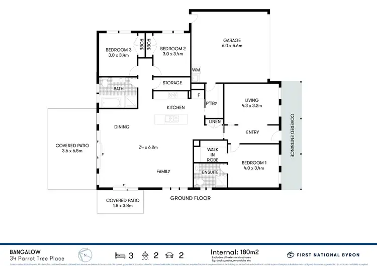 Floorplan of Homely house listing, 34 Parrot Tree Place, Bangalow NSW 2479