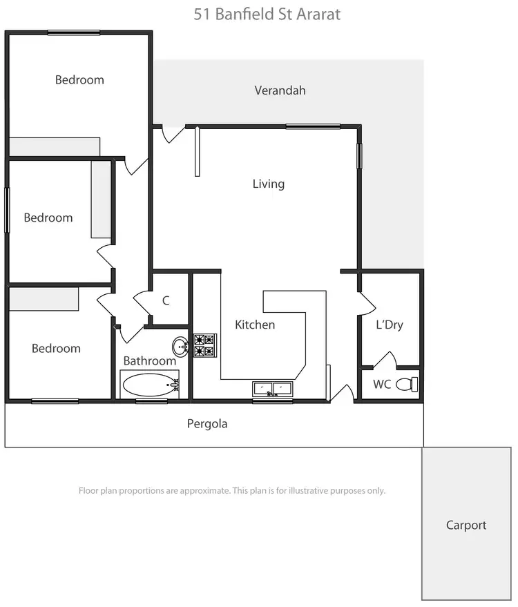 Floorplan of Homely house listing, 51 Banfield Street, Ararat VIC 3377