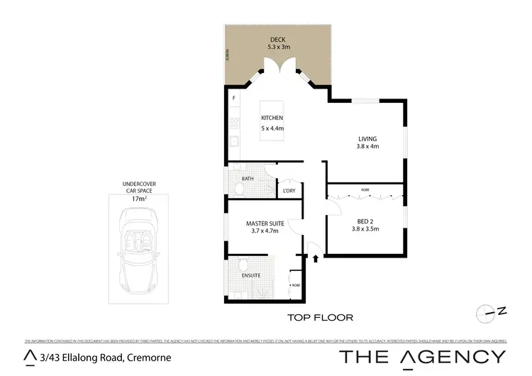 Floorplan of Homely unit listing, 3/43 Ellalong Road, Cremorne NSW 2090