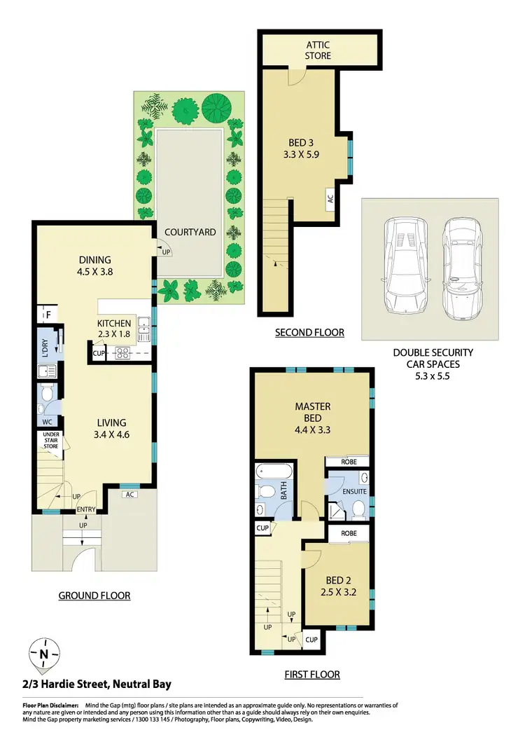 Floorplan of Homely townhouse listing, 2/3 Hardie Street, Neutral Bay NSW 2089