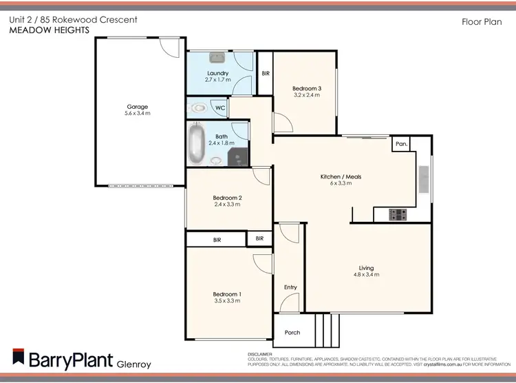 Floorplan of Homely unit listing, 2/85 Rokewood Crescent, Meadow Heights VIC 3048